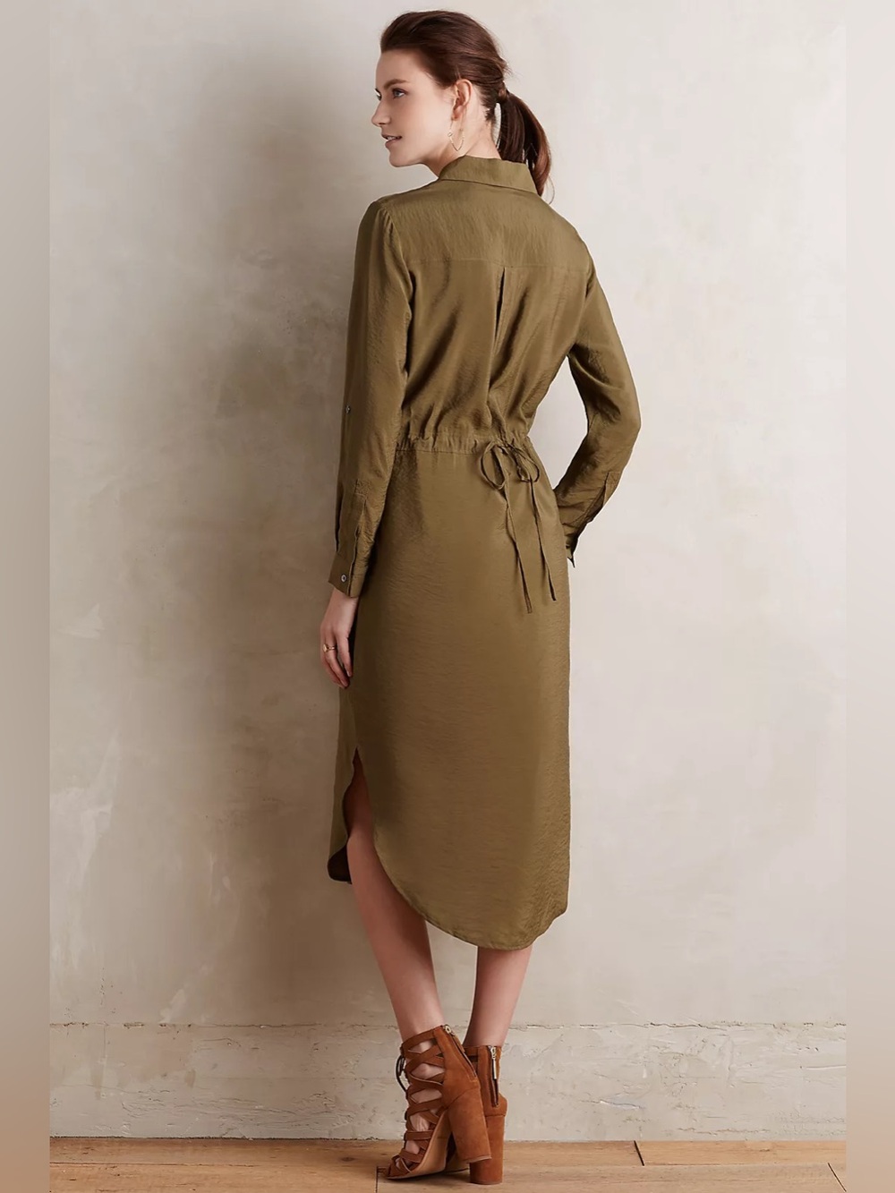 Maeve Drawstring Midi Shirtdress - Picture 2 of 7